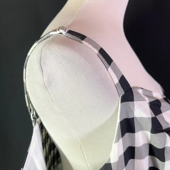NWT Retro Chic Torrid Size 4 Gingham Midi Poplin Fit & Flare Dress Black White - Picture 6 of 12